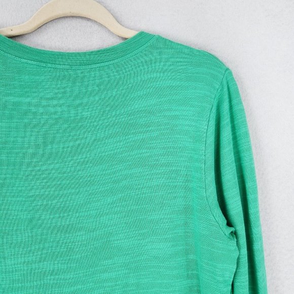J Crew Womens Medium Green Cotton Vacation Crew Neck Pullover Lightweight Casual - Picture 12 of 12